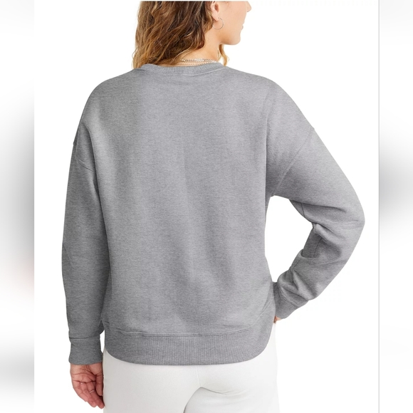 Champion Women's Powerblend Crewneck Sweatshirt in Oxford Gray - Picture 2 of 3